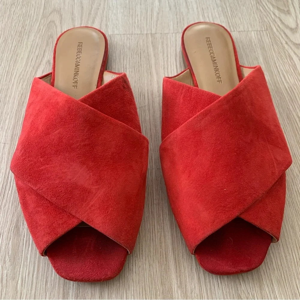 Rebecca minkoff anden suede slide on sandals